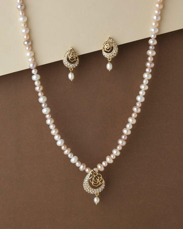 Rosy Pearl Necklace Set - Chandrani Pearls