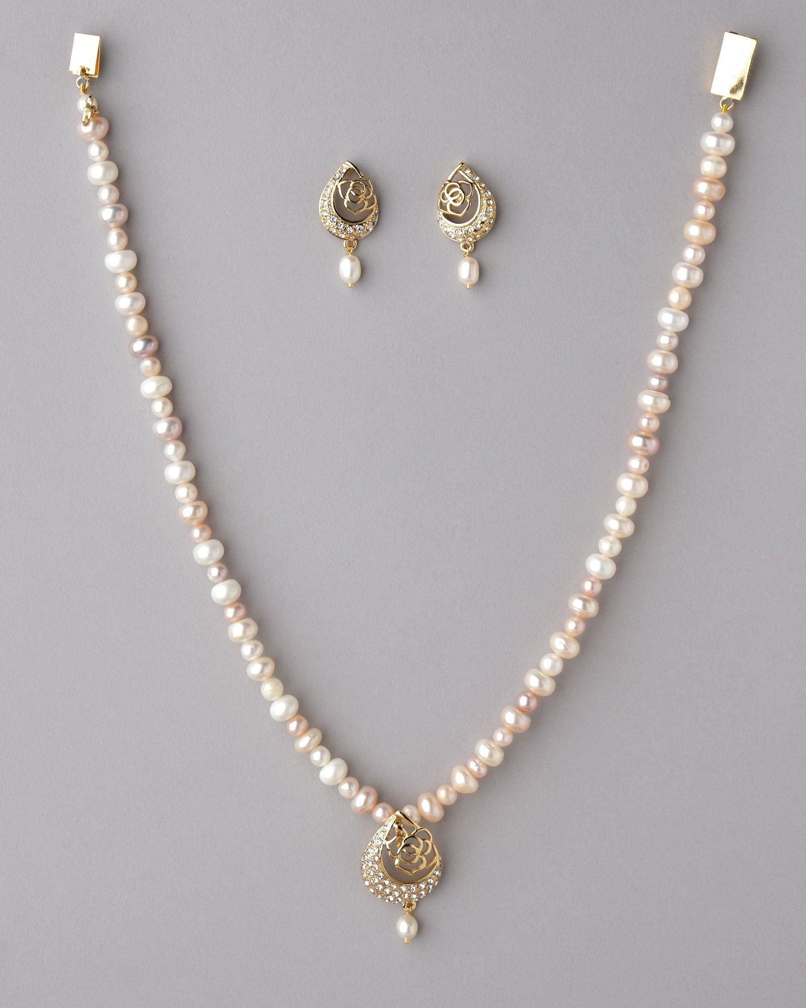 Rosy Pearl Necklace Set - Chandrani Pearls