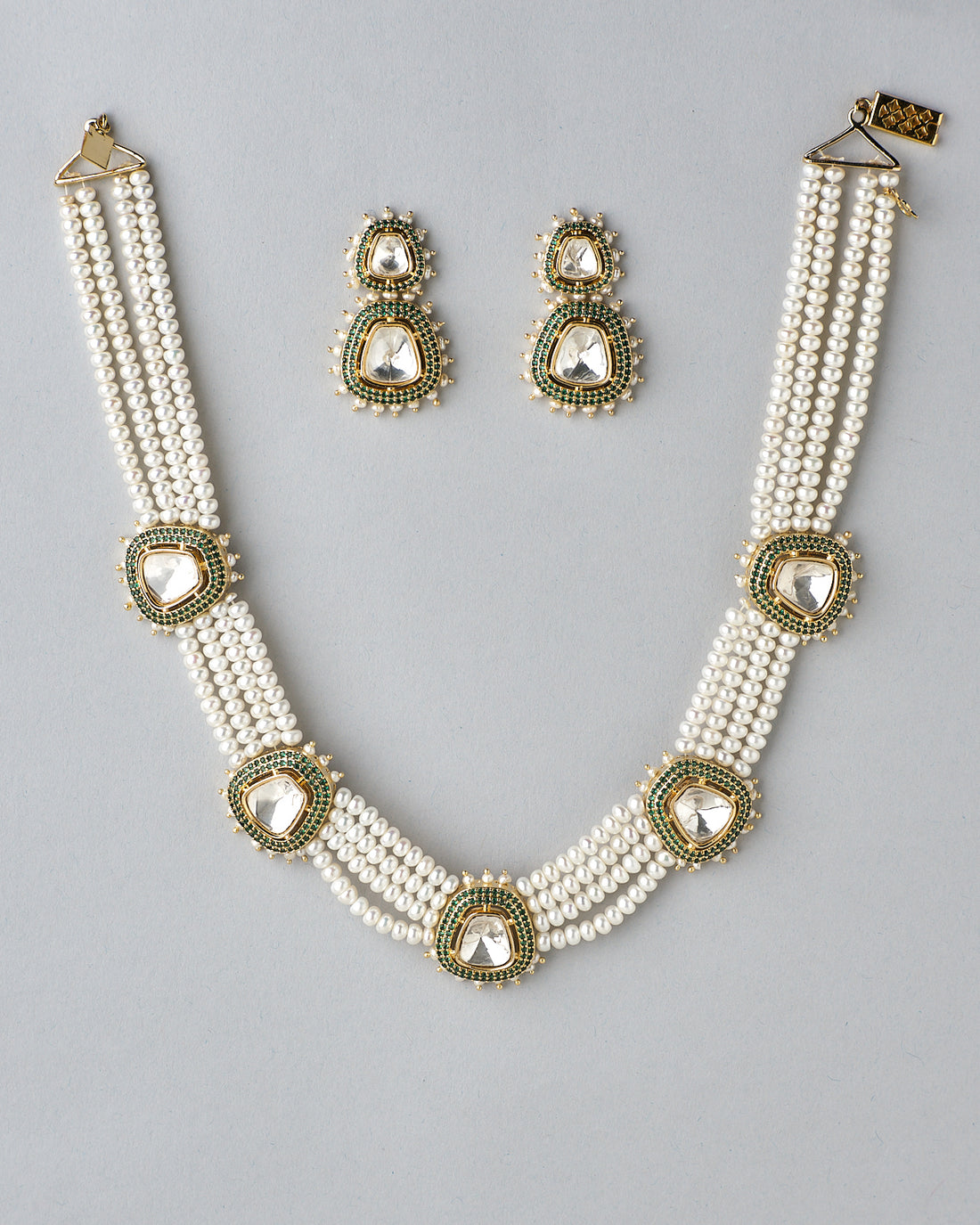 Royal Pearl and Kundan Necklace Set