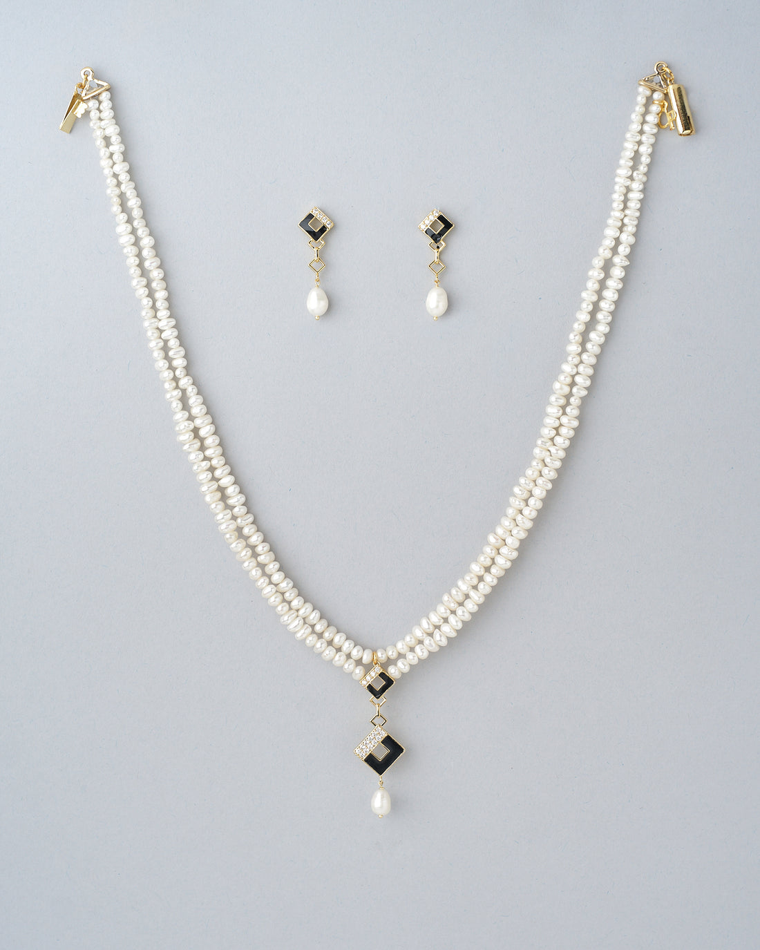 Regal Golden Grace Pearl & CZ Jewelry Set