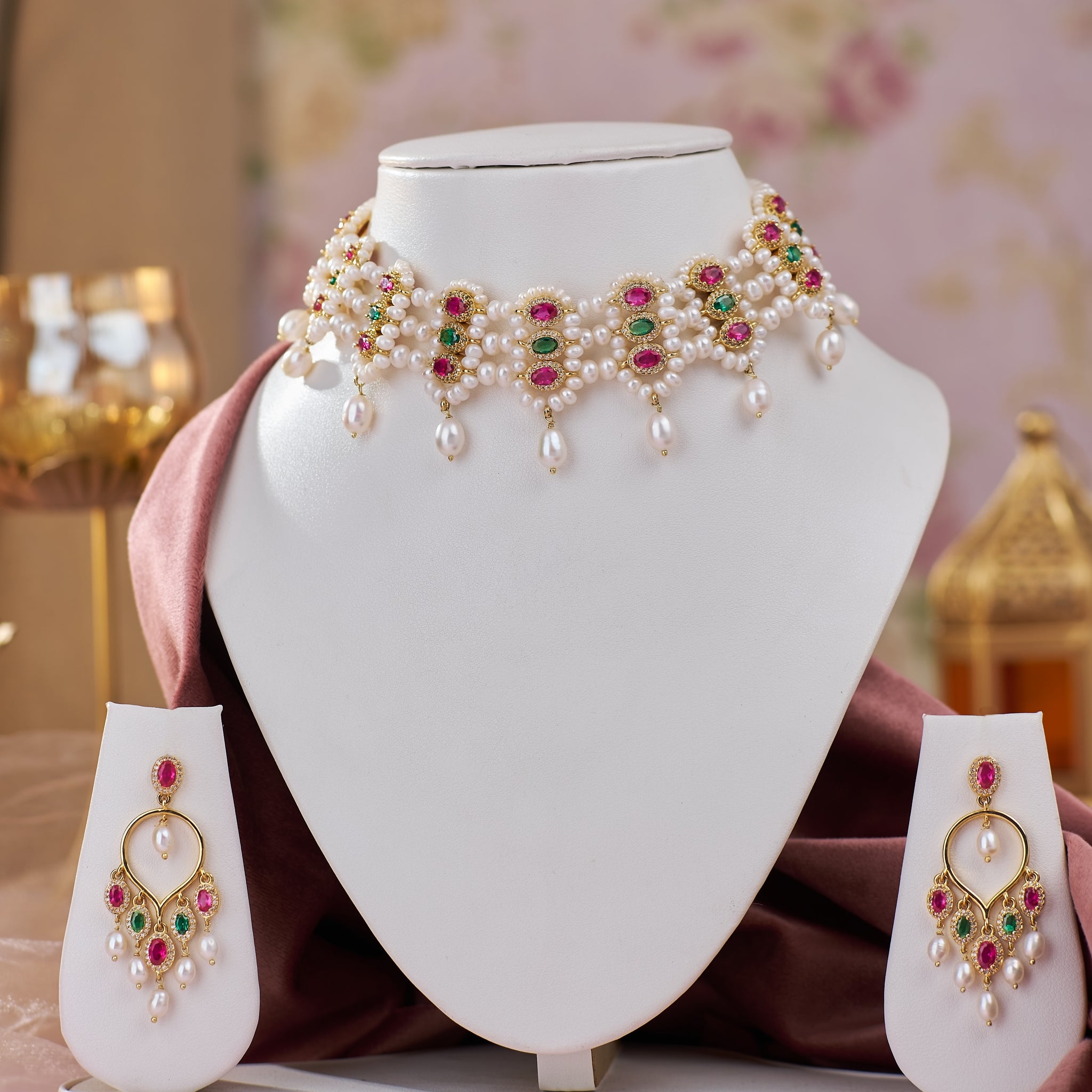 Heavenly Grace Pearl Necklace Set