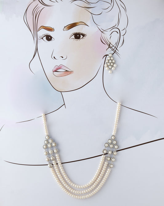 Gorgeous Real Pearl Necklace Set