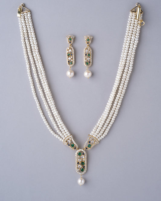 Saratas -Mystic Mints  Pearl Necklace Set