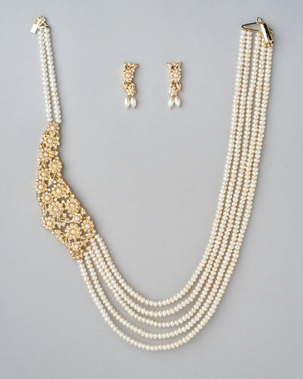 Flory Pearl & CZ Necklace Set