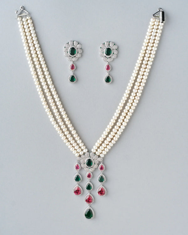 Gorgeous Dazzle Pearl CZ Set