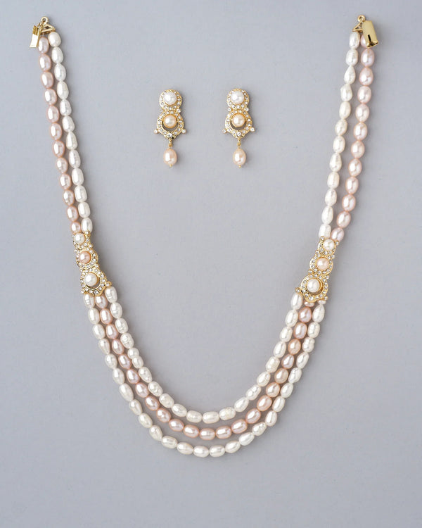 Layered CZ Necklace & Earring Set