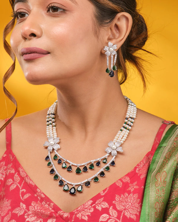 Royal Legacy Pearl CZ Necklace Set