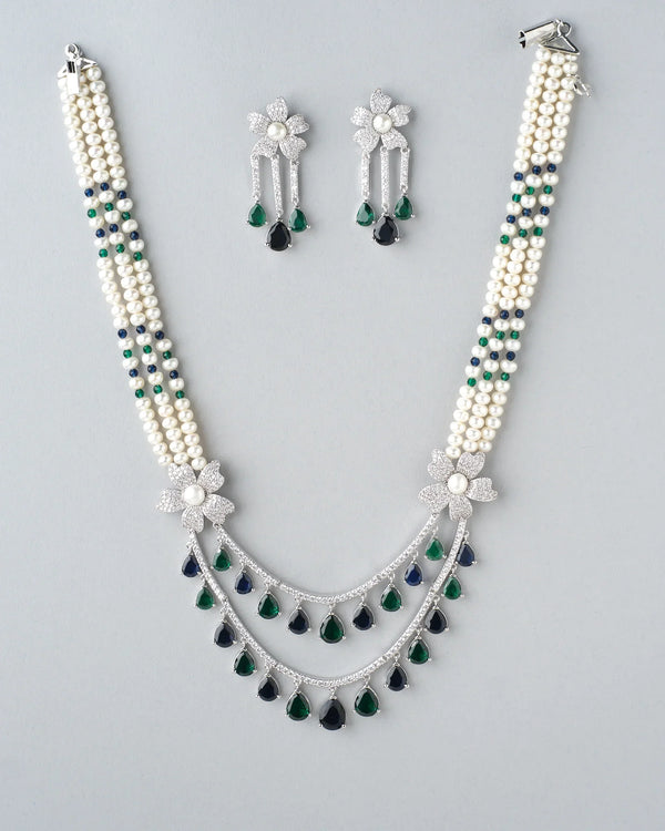 Royal Legacy Pearl CZ Necklace Set