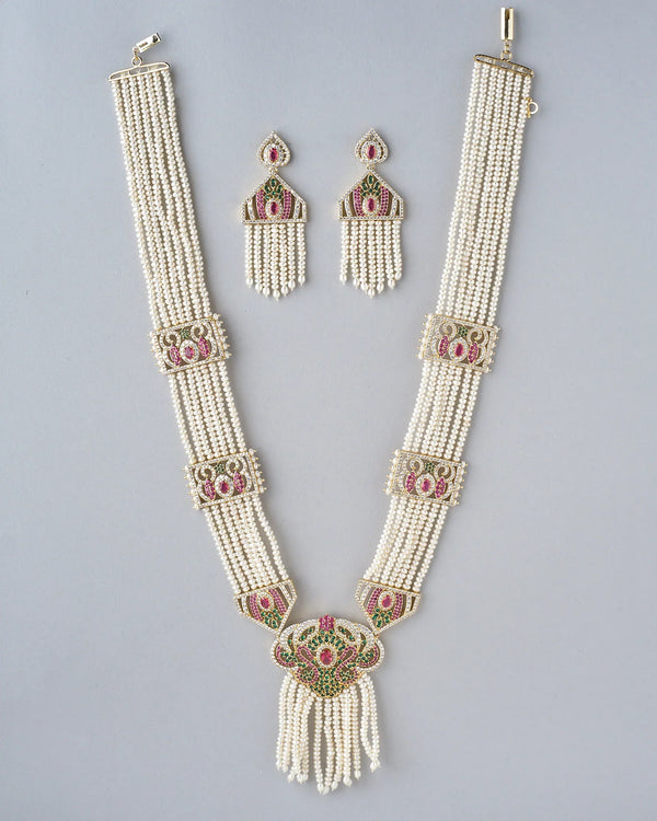 Sindurya-Scarlet Ray's Pearl Lahari Sitahar Set