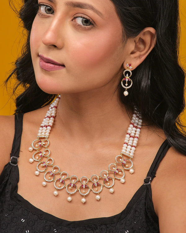 Ravishing Real Pearl Bridal Jewelry Set