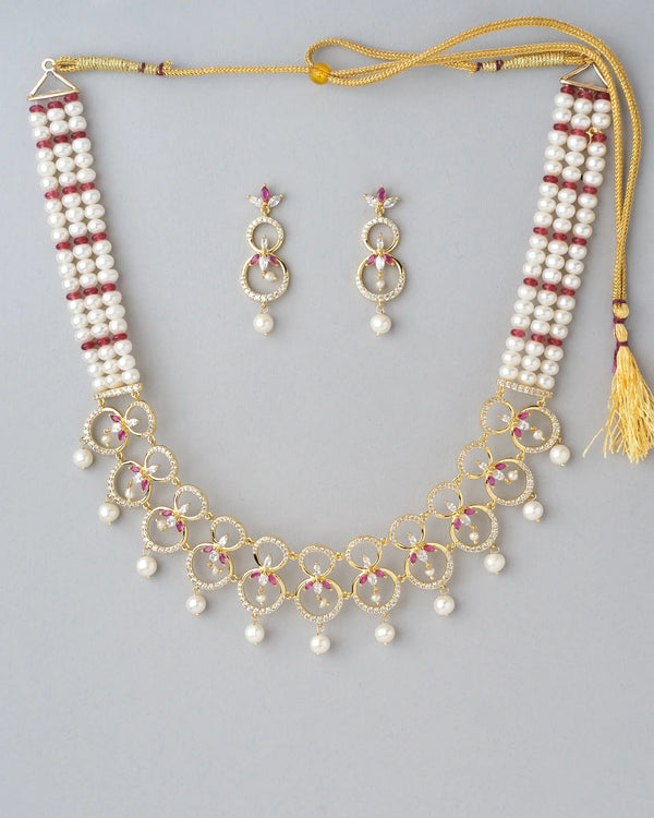 Ravishing Real Pearl Bridal Jewelry Set