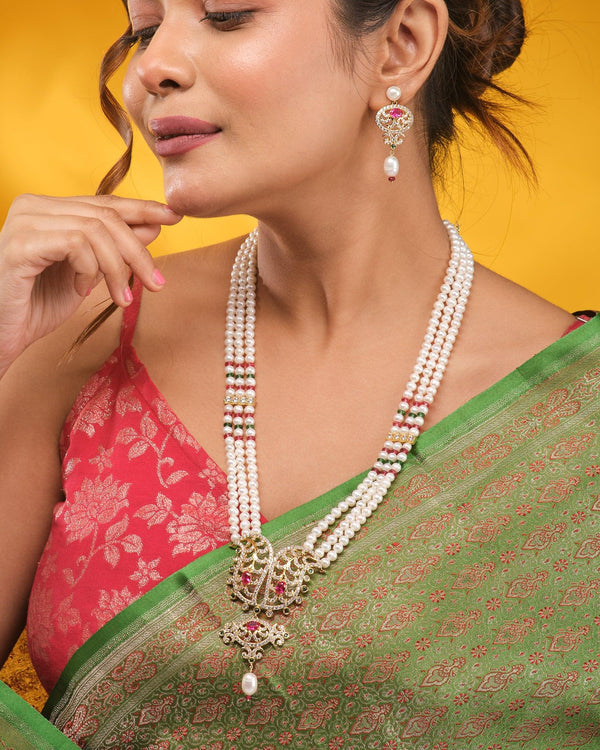 Majestic Pearl & CZ Necklace Set