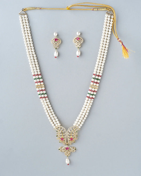Majestic Pearl & CZ Necklace Set