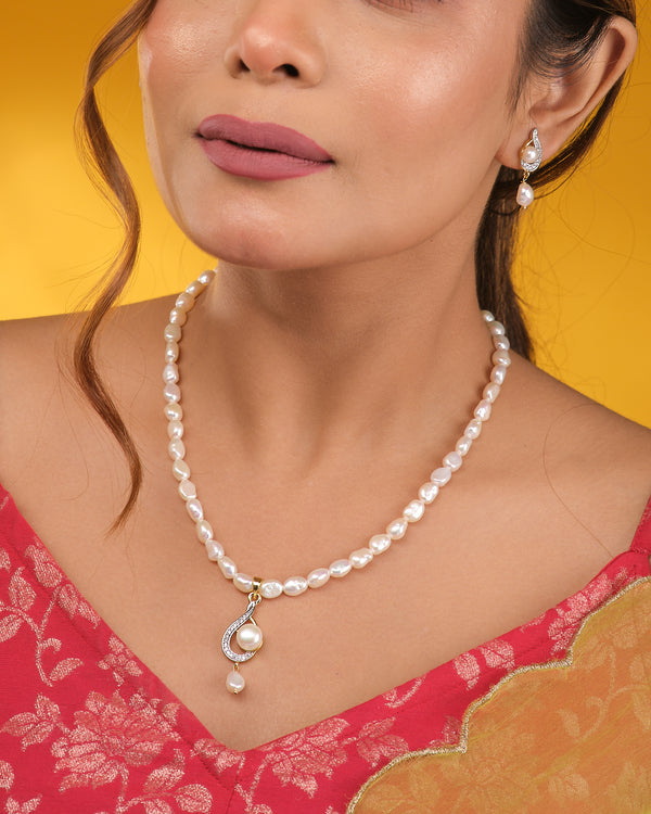 Layered CZ Necklace & Earring Set