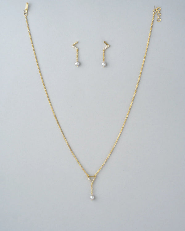Together Forever Pearl Chain Necklace Set