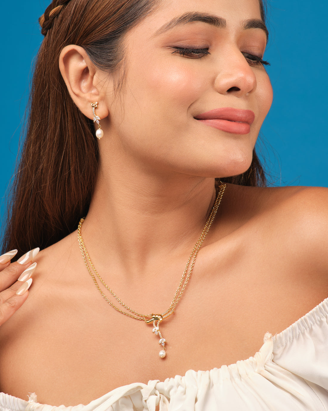 Stylish CZ Necklace Chain Set Handcrafted Beauty