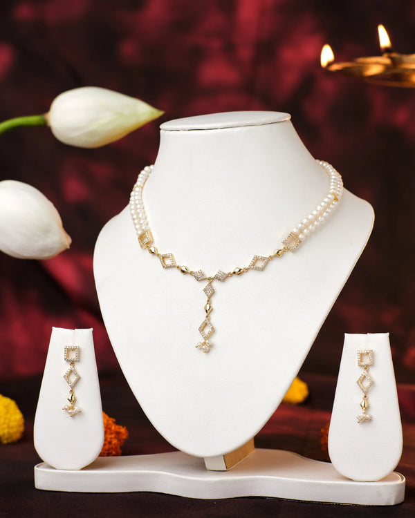 Regal Pearl & Ruby Cluster Set