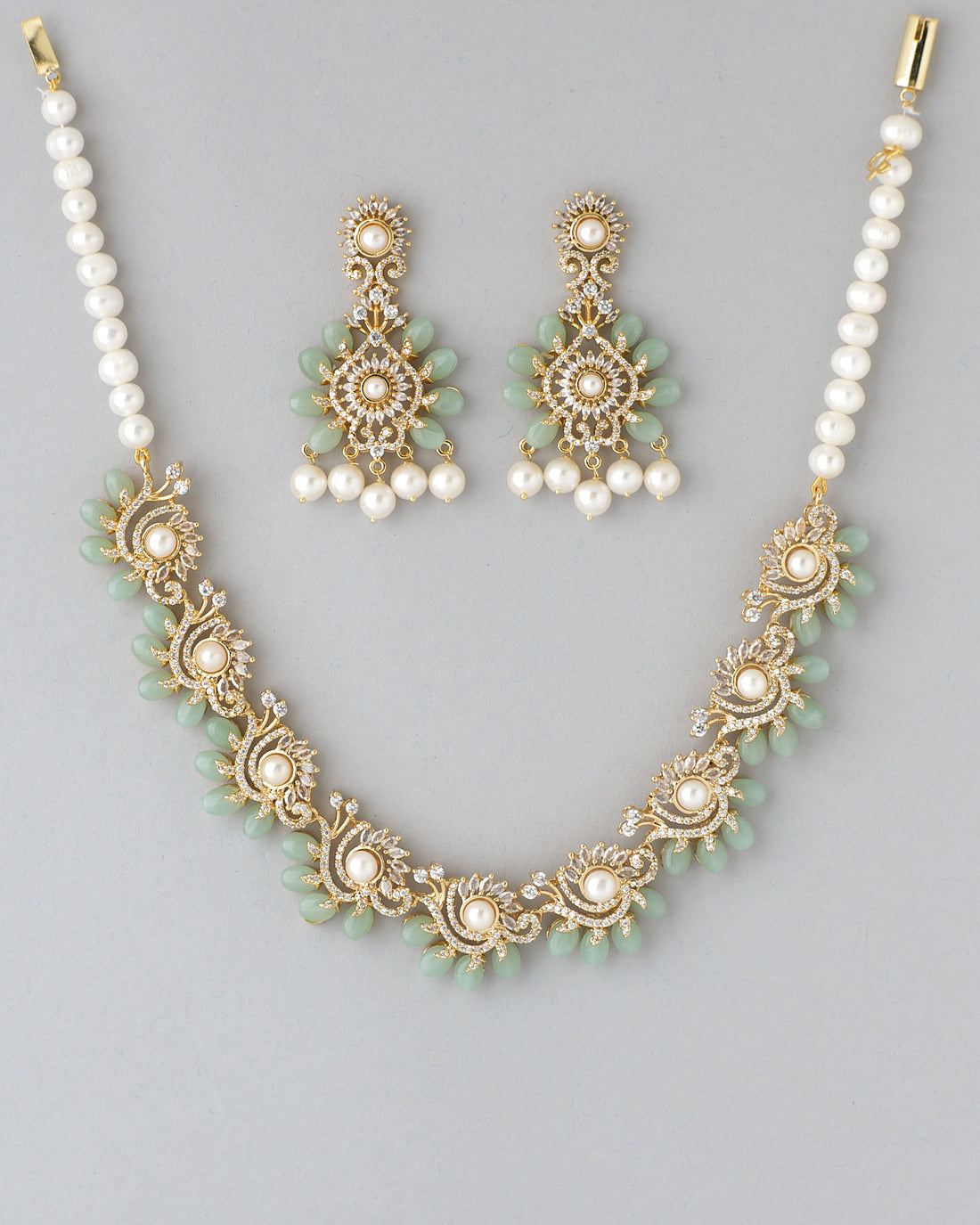 Green Bloom Pearl Set