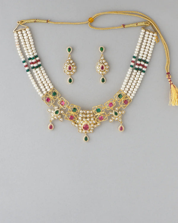 Ravishing Diamond Grace Pearl Set