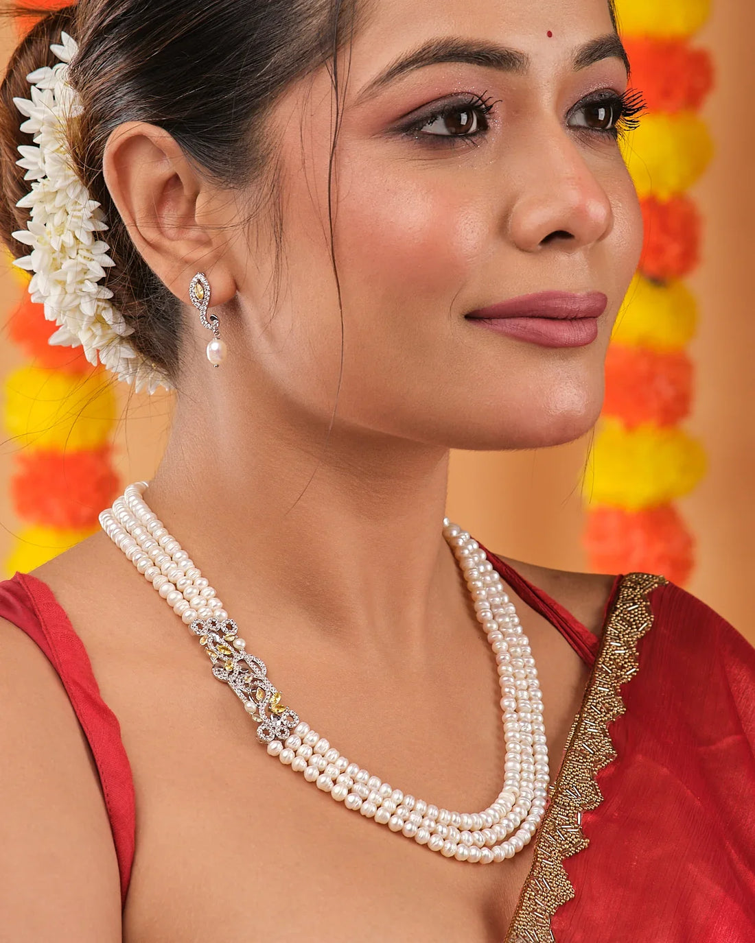 Royal Pearl & Polki Necklace Set