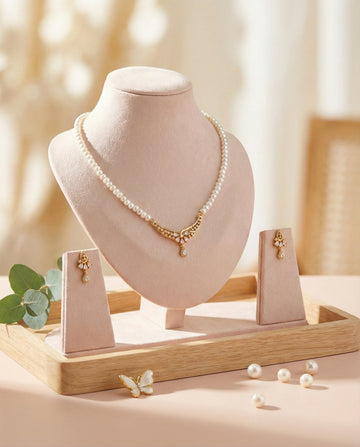 Regal Splendour Pearl & Cubic Zirconia Jewellery Set