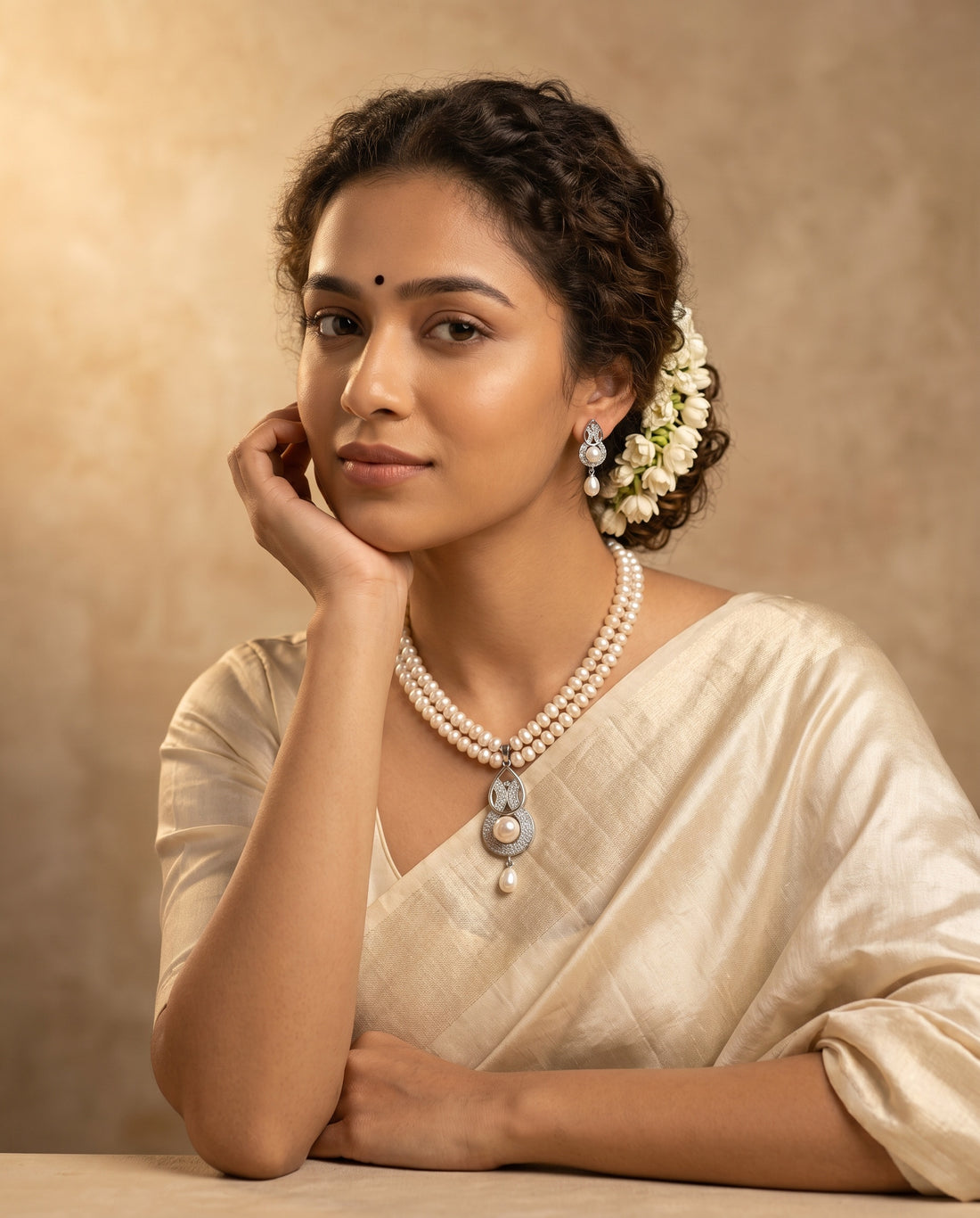 Timeless Double-Strand Pearl Necklace Set