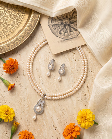 Timeless Double-Strand Pearl Necklace Set