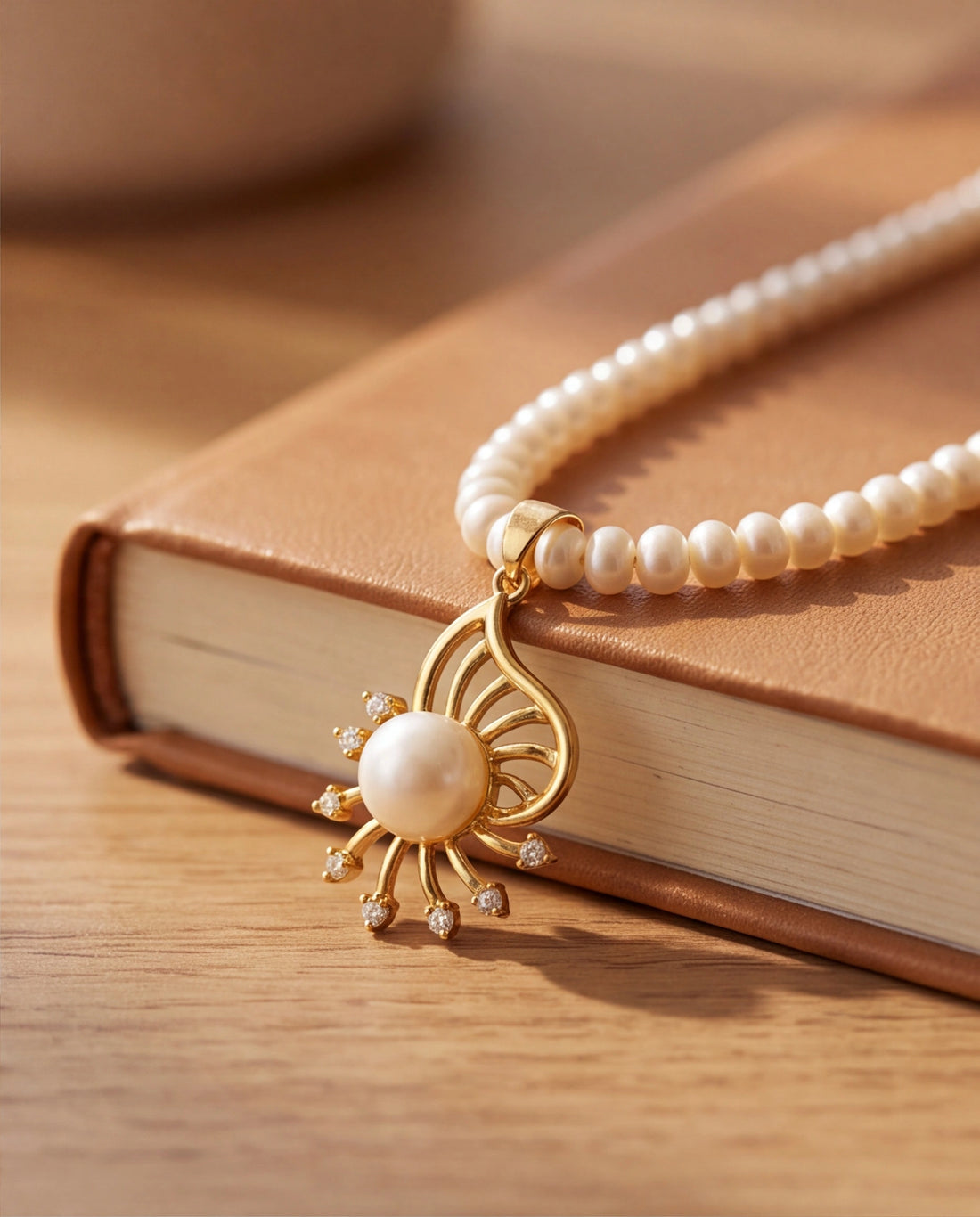 Sunburst Flame Freshwater Pearl Pendant & Earrings Jewellery Set