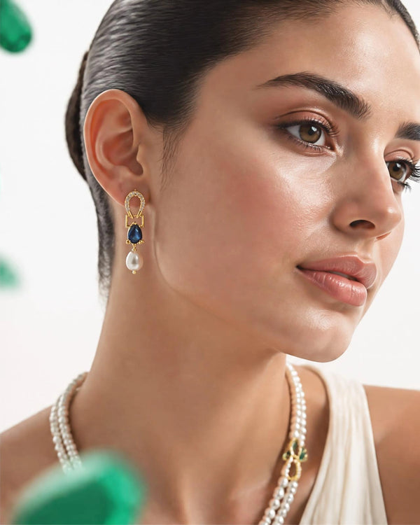Delicate Dual Pearl Strand Set with CZ Loop