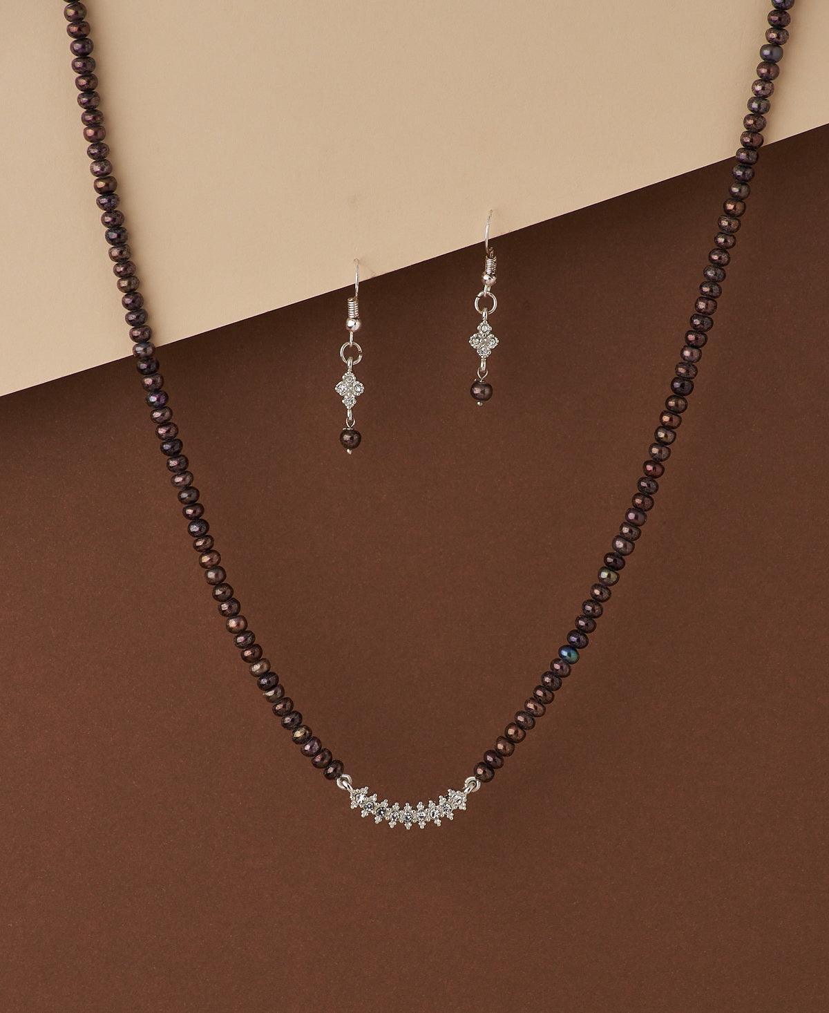 Simple Dyed Pearl Necklace Set - Chandrani Pearls