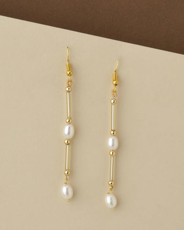 Simple Pearl Hanging Earring - Chandrani Pearls