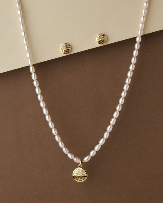 Simple Pearl Necklace Set - Chandrani Pearls