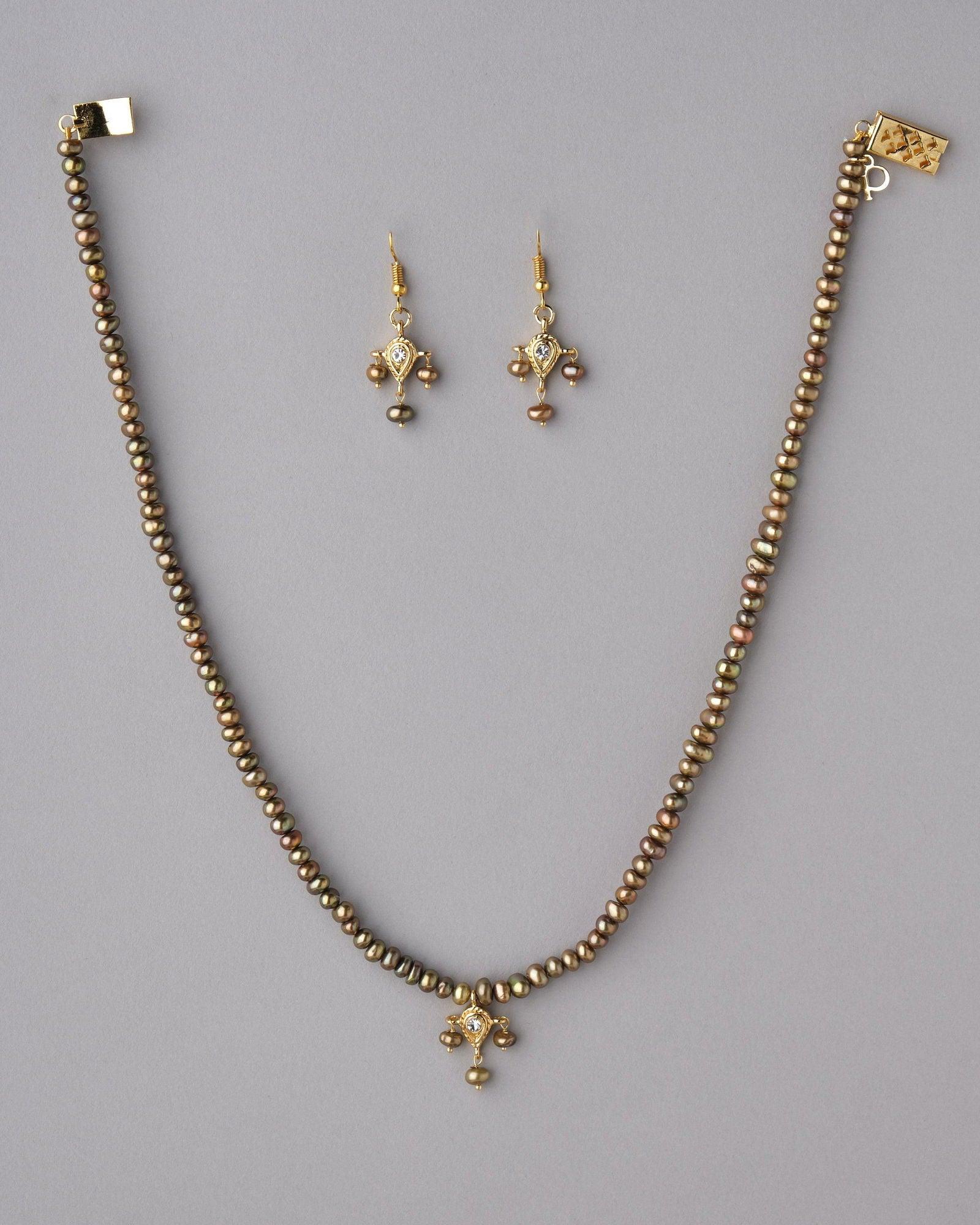 Simple Pearl Necklace Set - Chandrani Pearls