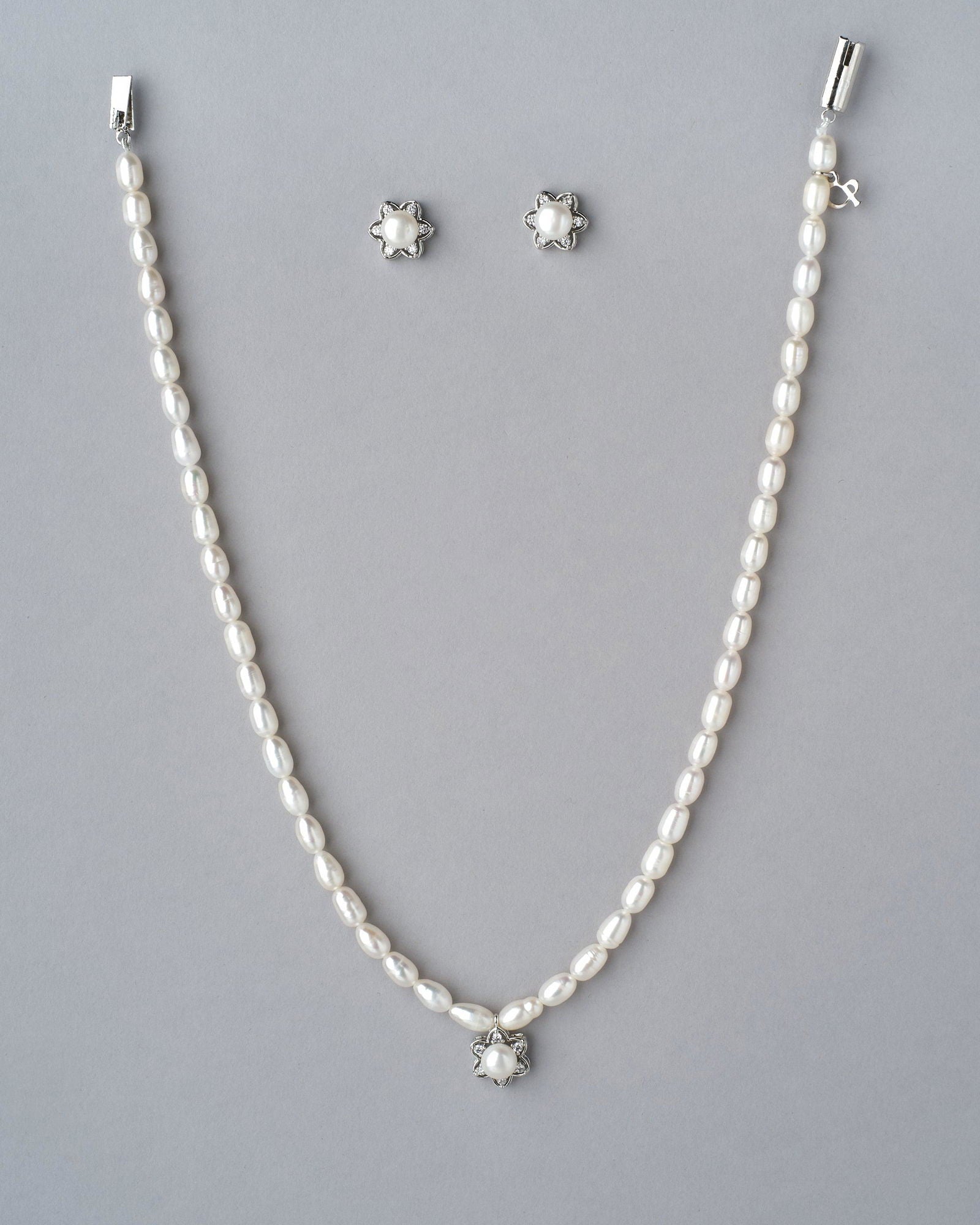 Simple Pearl Necklace Set - Chandrani Pearls