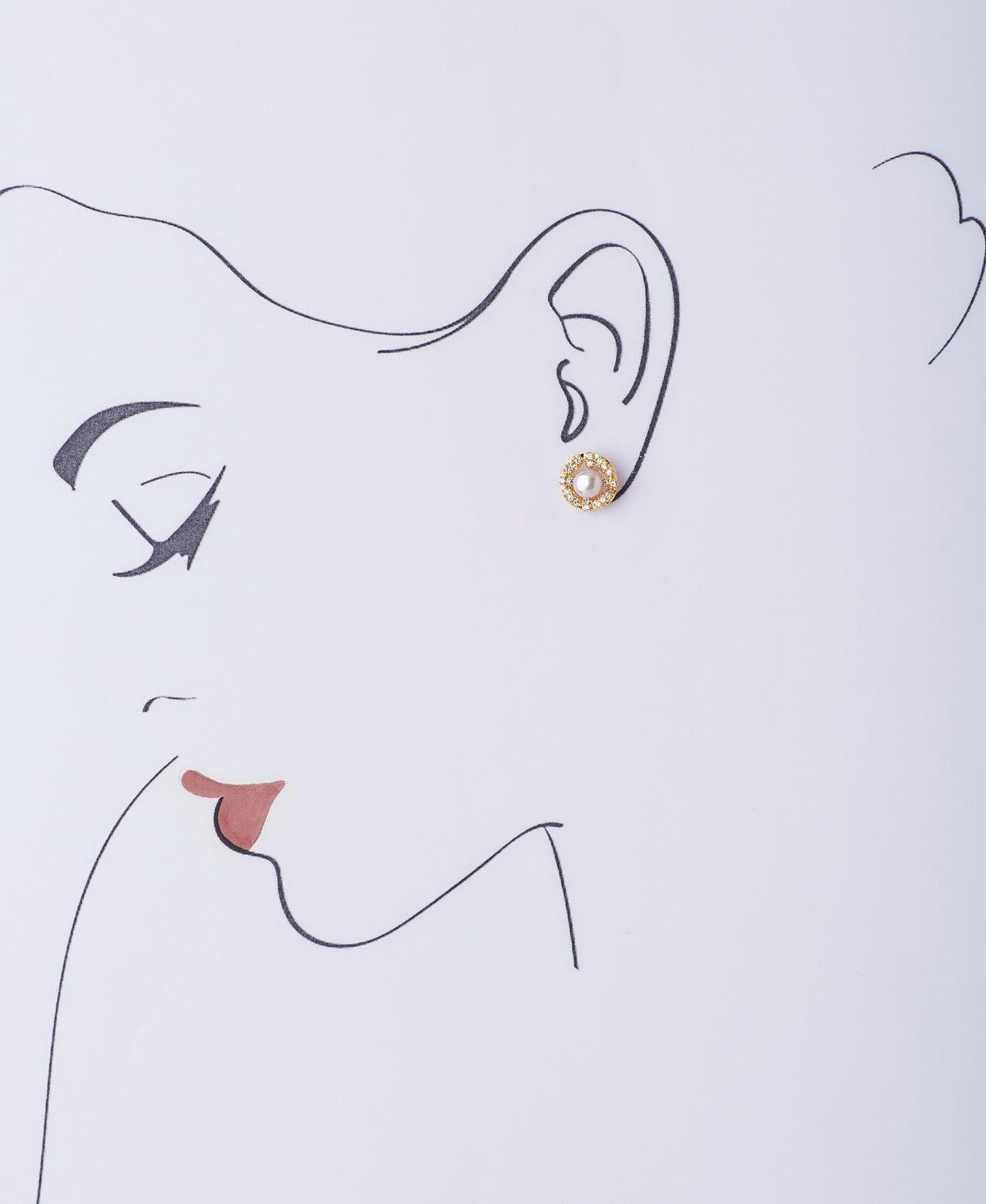 Simple Pearl Stone Stud Earrings - Chandrani Pearls