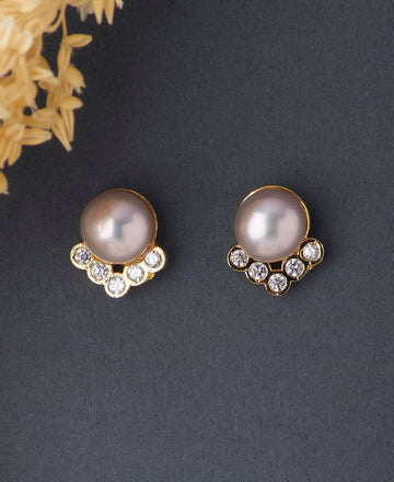 Simple Pearl Stud Earring - Chandrani Pearls