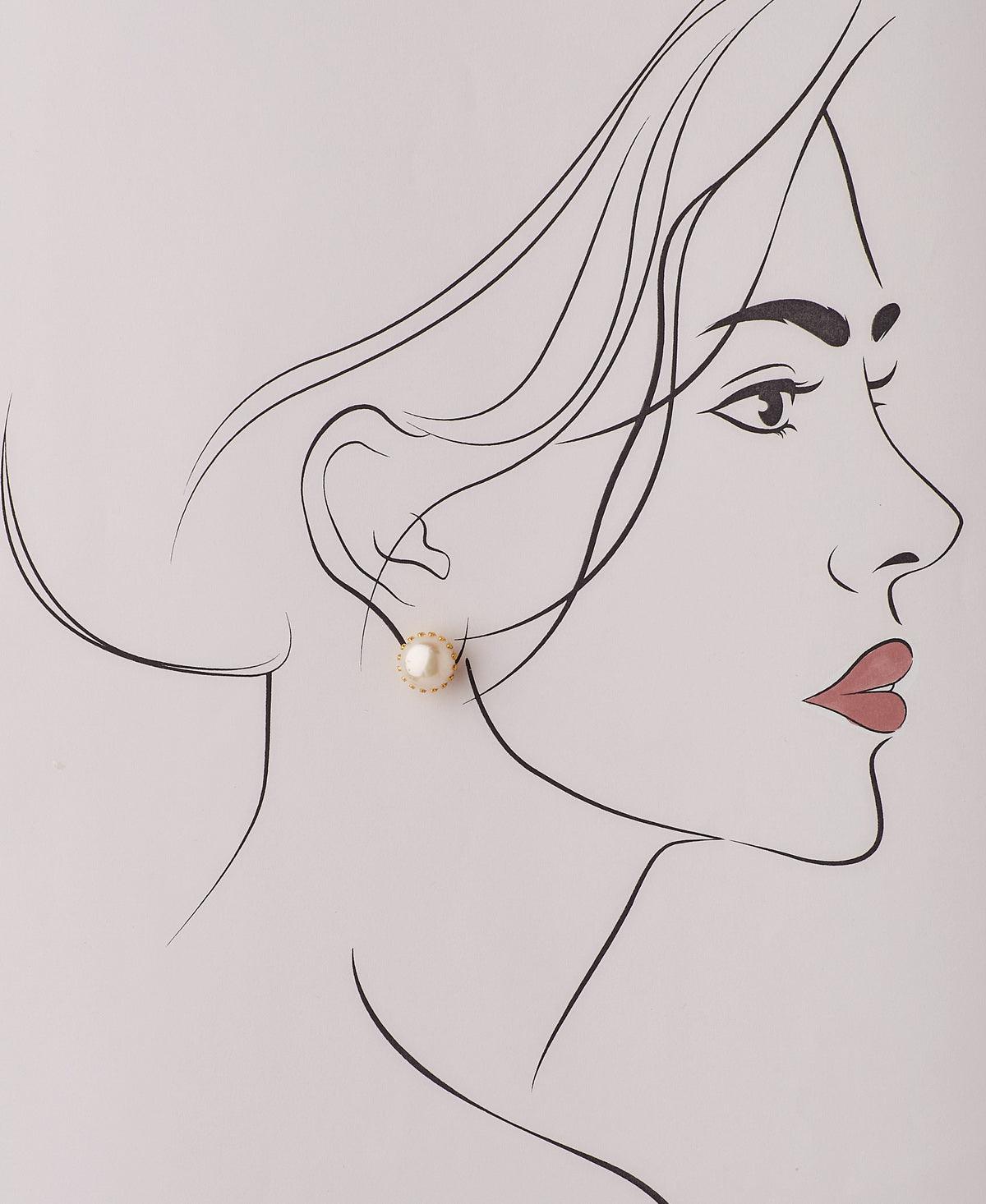 Simple Pearl Stud Earring - Chandrani Pearls