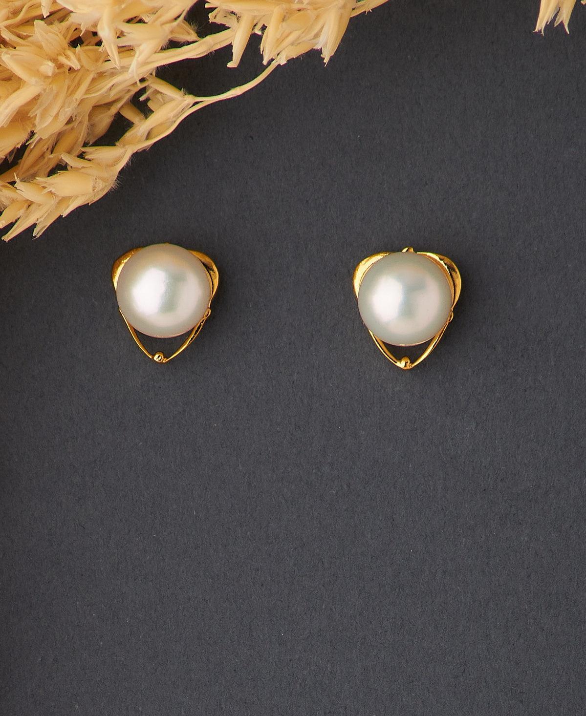 Simple Pearl Stud Earring - Chandrani Pearls