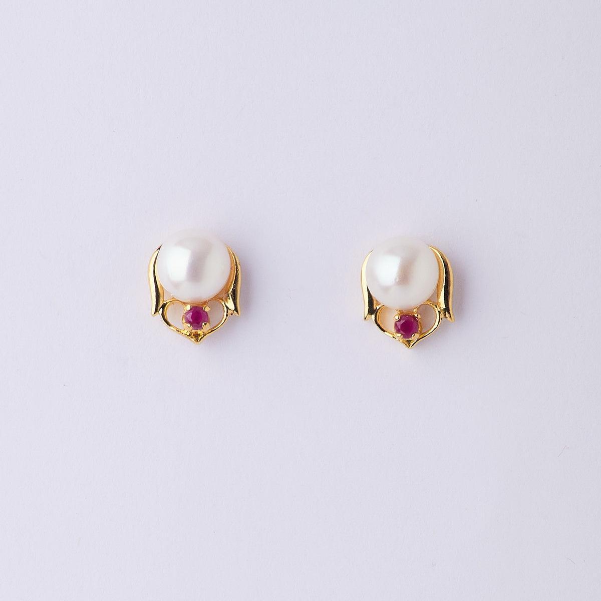 Simple Pearl Stud Earring - Chandrani Pearls