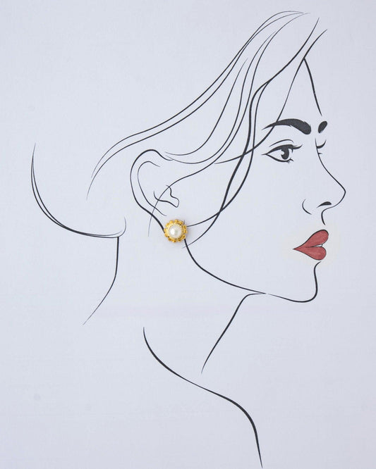 Simple Pearl Stud Earring - Chandrani Pearls