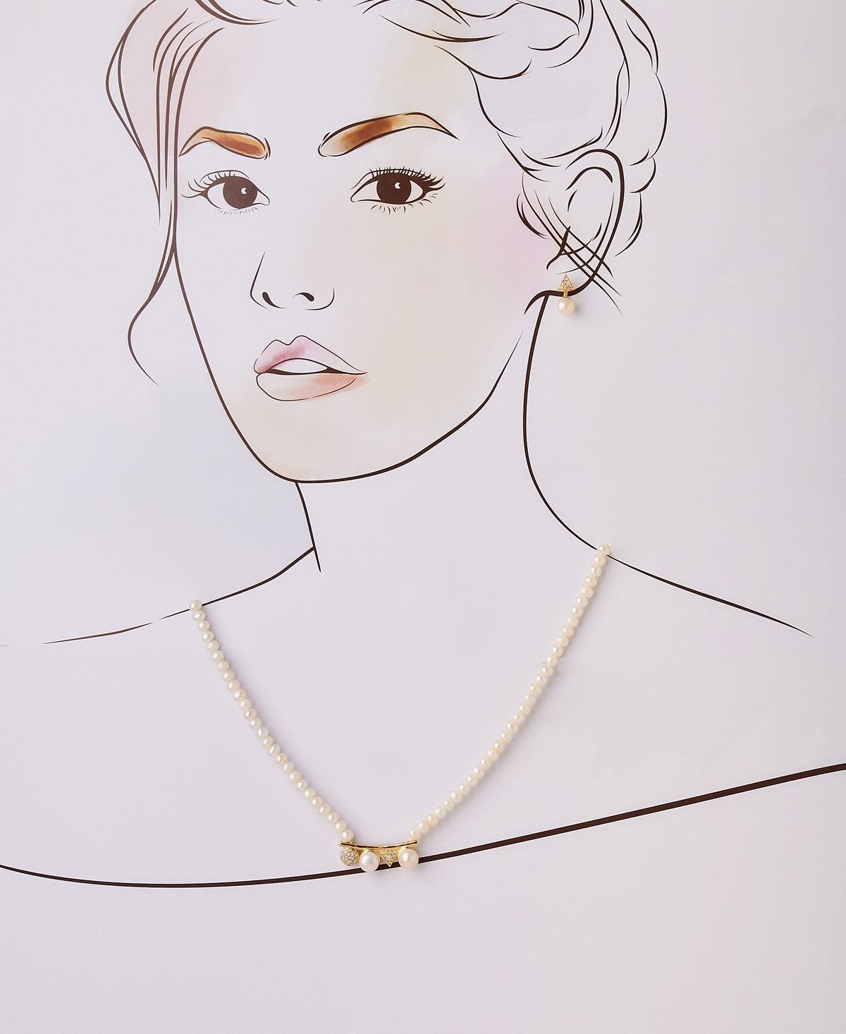 Simple & Pretty Real Pearl Necklace Set - Chandrani Pearls