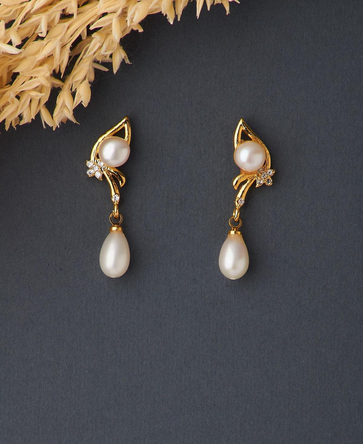Simple Real Pearl Hanging Earring - Chandrani Pearls