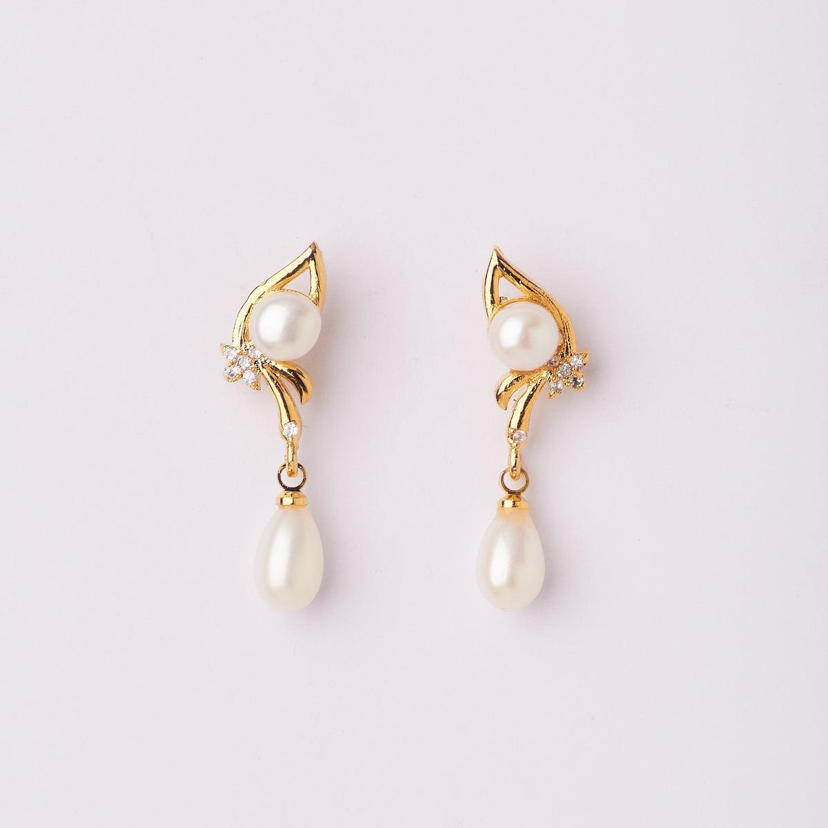 Simple Real Pearl Hanging Earring - Chandrani Pearls