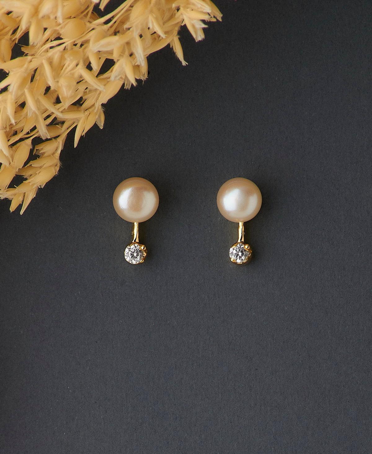 Simple Real Pearl Stud Earring - Chandrani Pearls