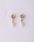 Simple Stone Studded Pearl Earring - Chandrani Pearls