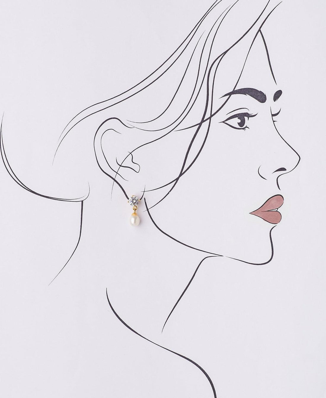 Simple Stone Studded Pearl Earring - Chandrani Pearls