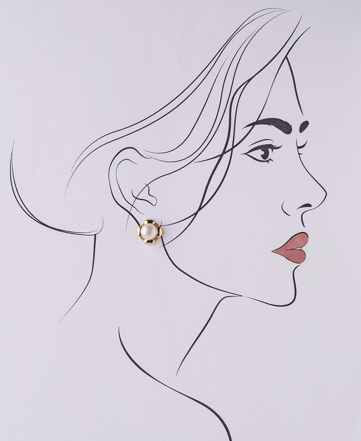 Simple Stud Pearl Earring - Chandrani Pearls