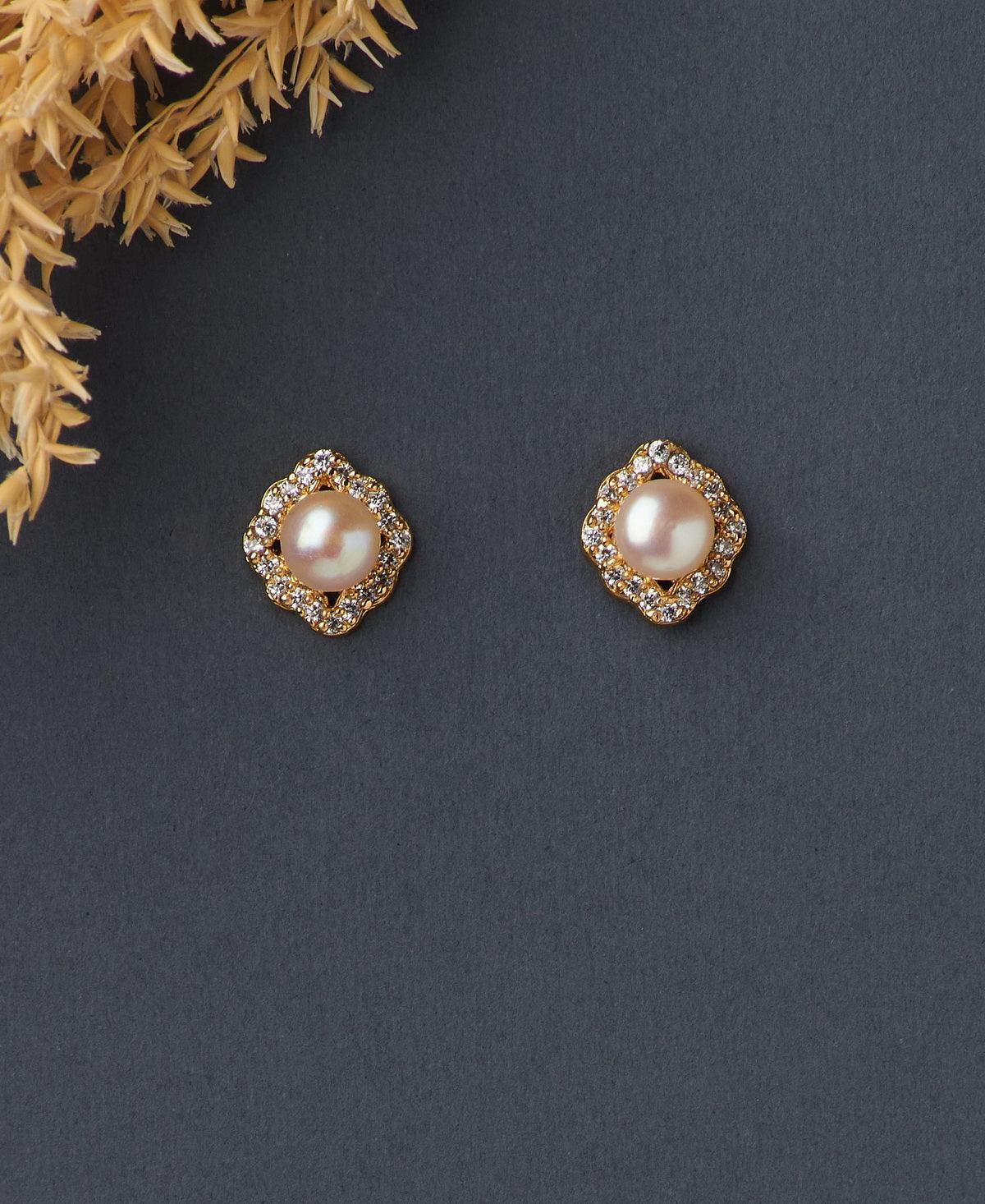 Simple Stud Pearl Earring - Chandrani Pearls