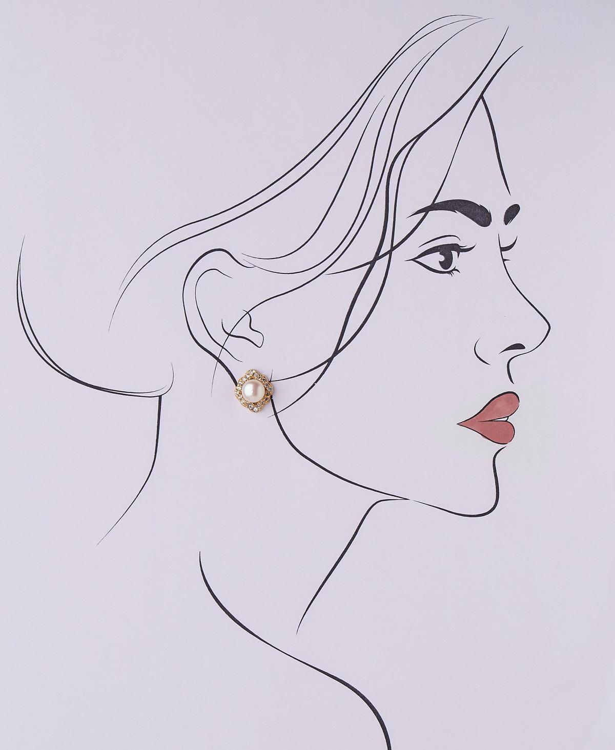 Simple Stud Pearl Earring - Chandrani Pearls