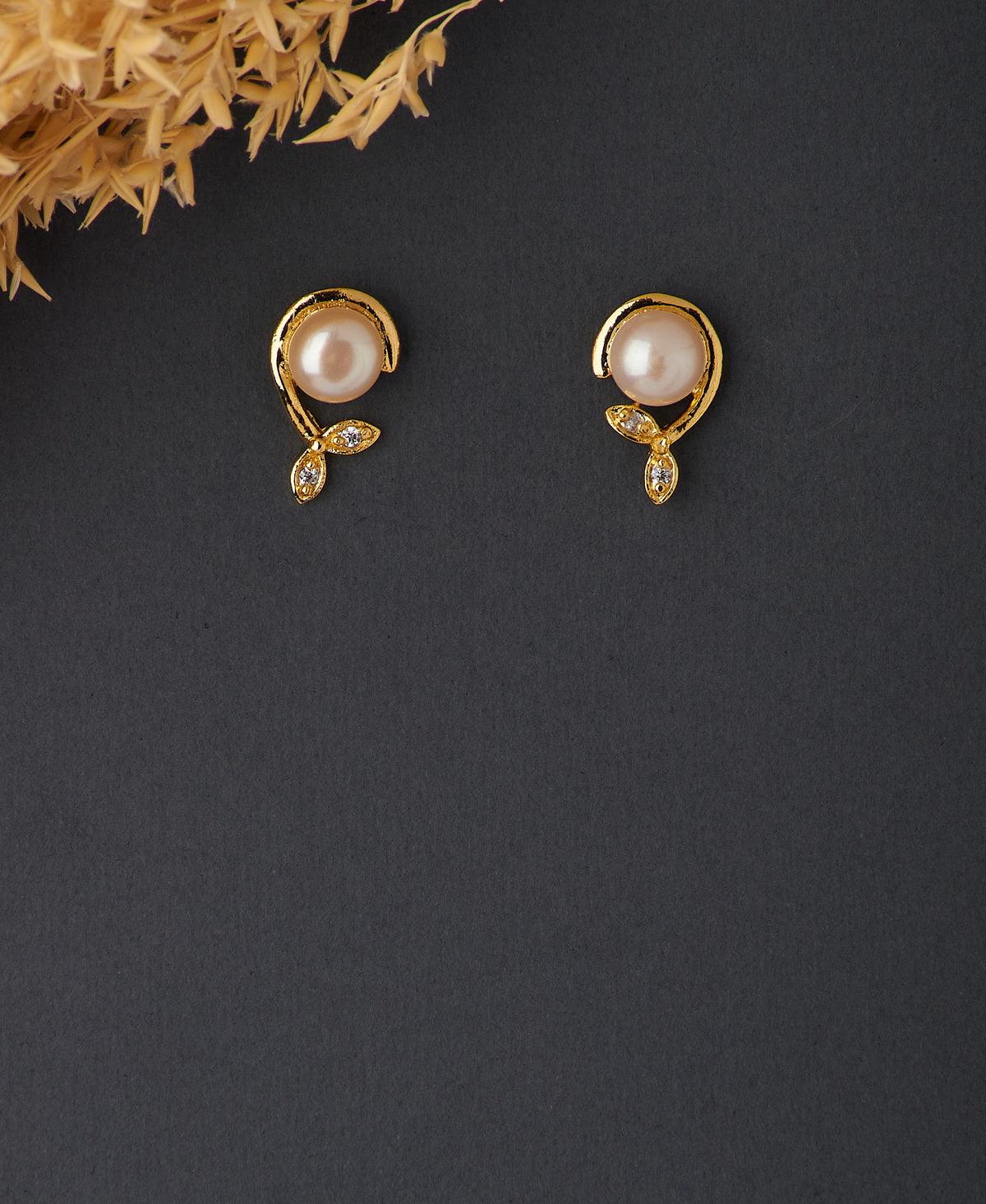 Simple Stud Pearl Earring - Chandrani Pearls